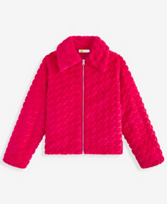 Girls' XS-XL Heart Faux-Fur Jacket