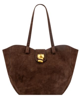 Harper Lock Suede Extra-Large Tote Handbag
