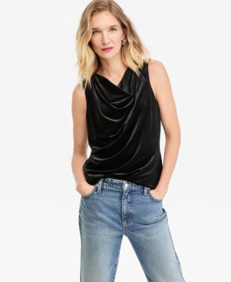 Women's Velvet Cowl Neck Tank