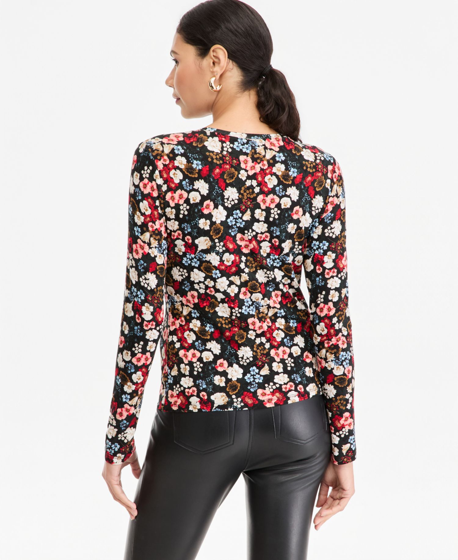 Women's Floral-Print Long-Sleeve T-Shirt