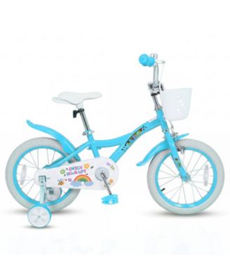 16 in Girls Bike with Training Wheels and Basket, Ages 4-7
