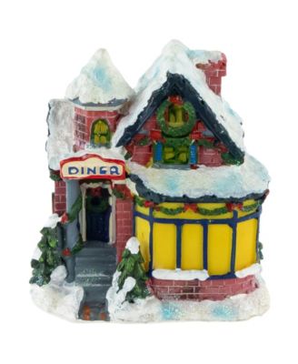 Snowy Diner Christmas 4" Village Building Decoration