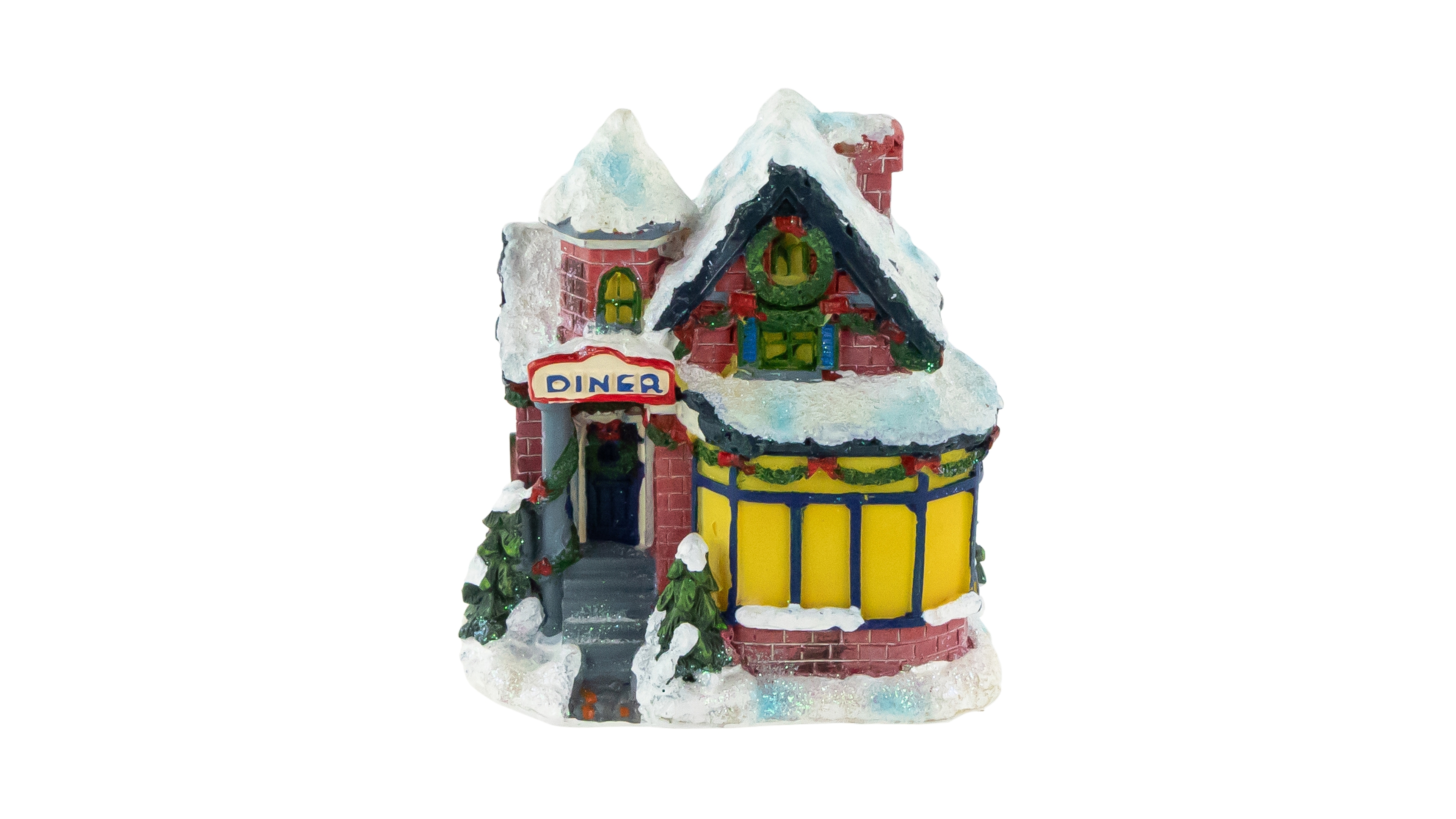 Northlight Snowy Diner Christmas 4" Village Building Decoration