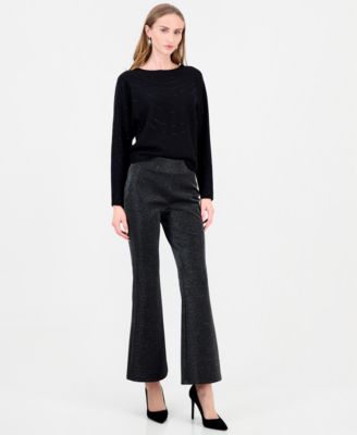 Women's Kick Flare High-Waisted Pull-On Metallic Pants