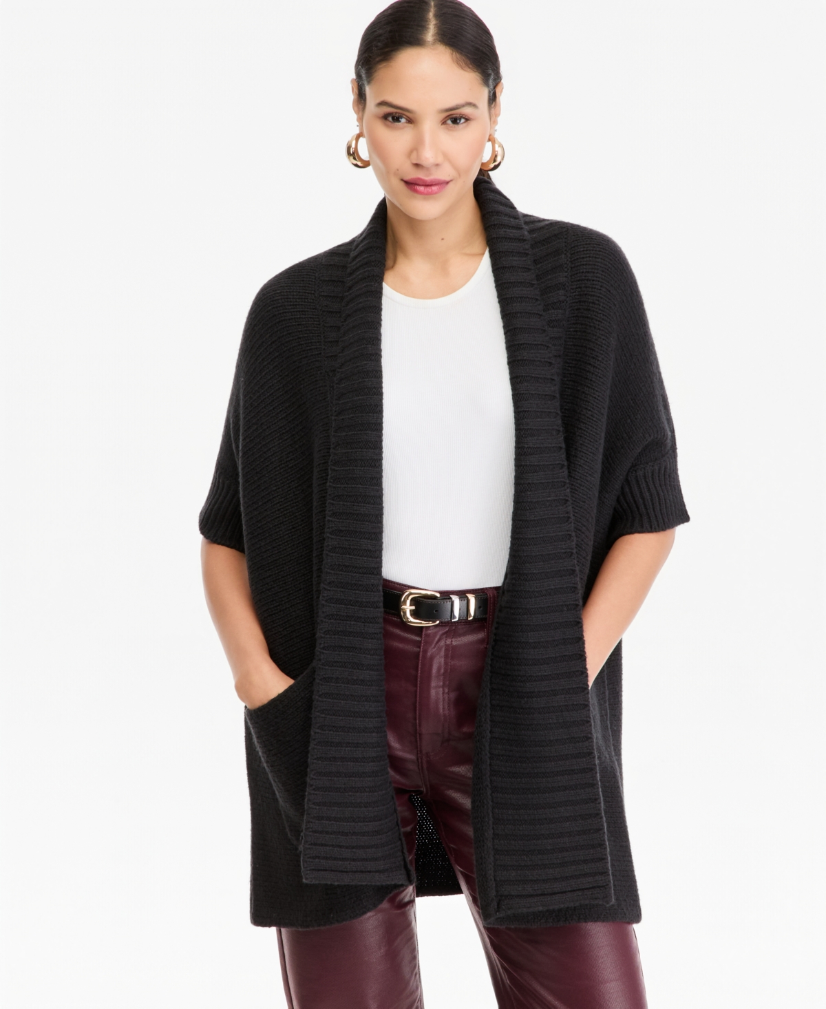 I.n.c. International Concepts Women's Lantern Sleeve Open-Front Cardigan, Macy's Exclusive