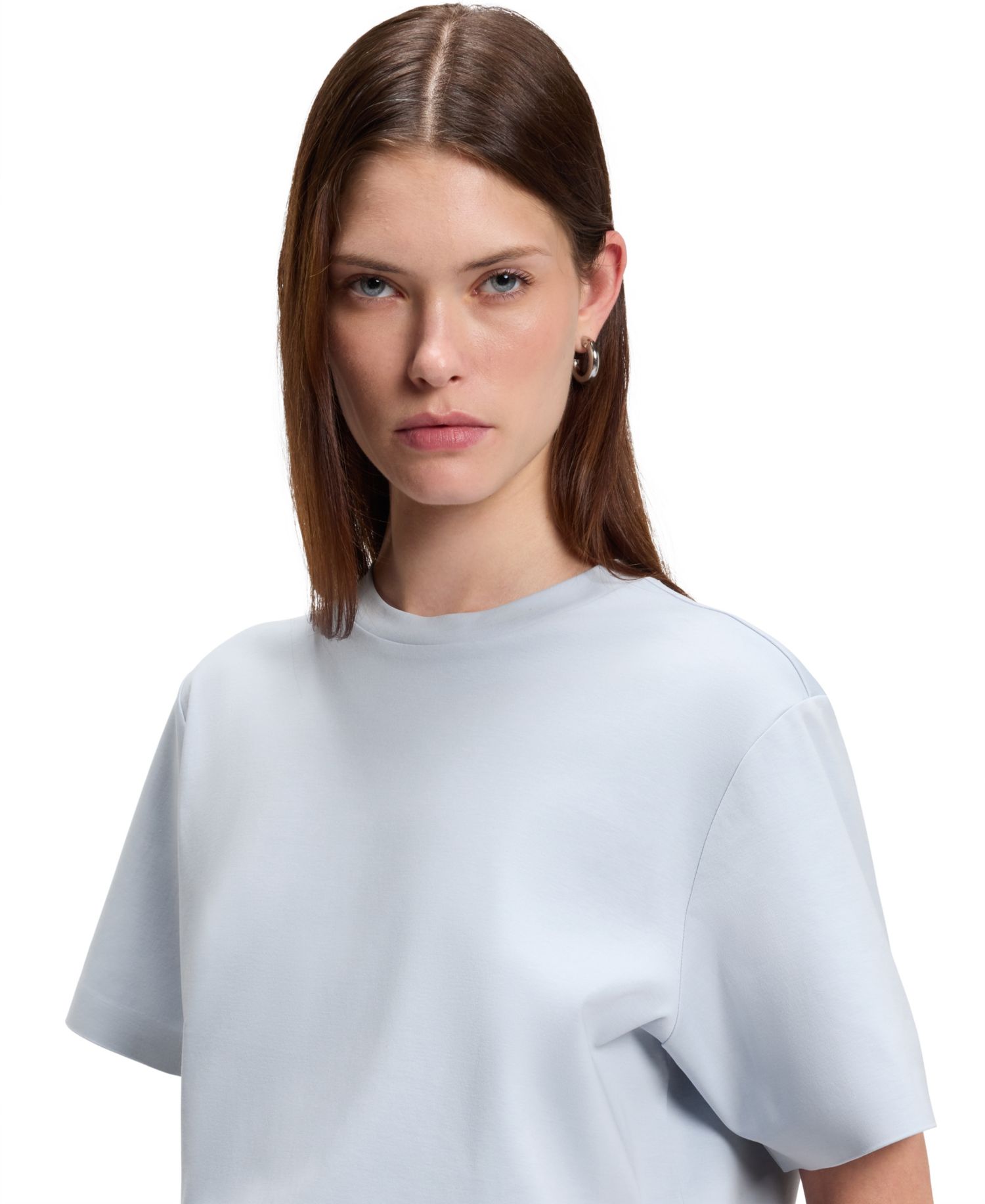BOSS by Women's Mercerized Cotton Relaxed-Fit T-Shirt