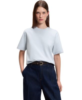 BOSS by Women's Mercerized Cotton Relaxed-Fit T-Shirt