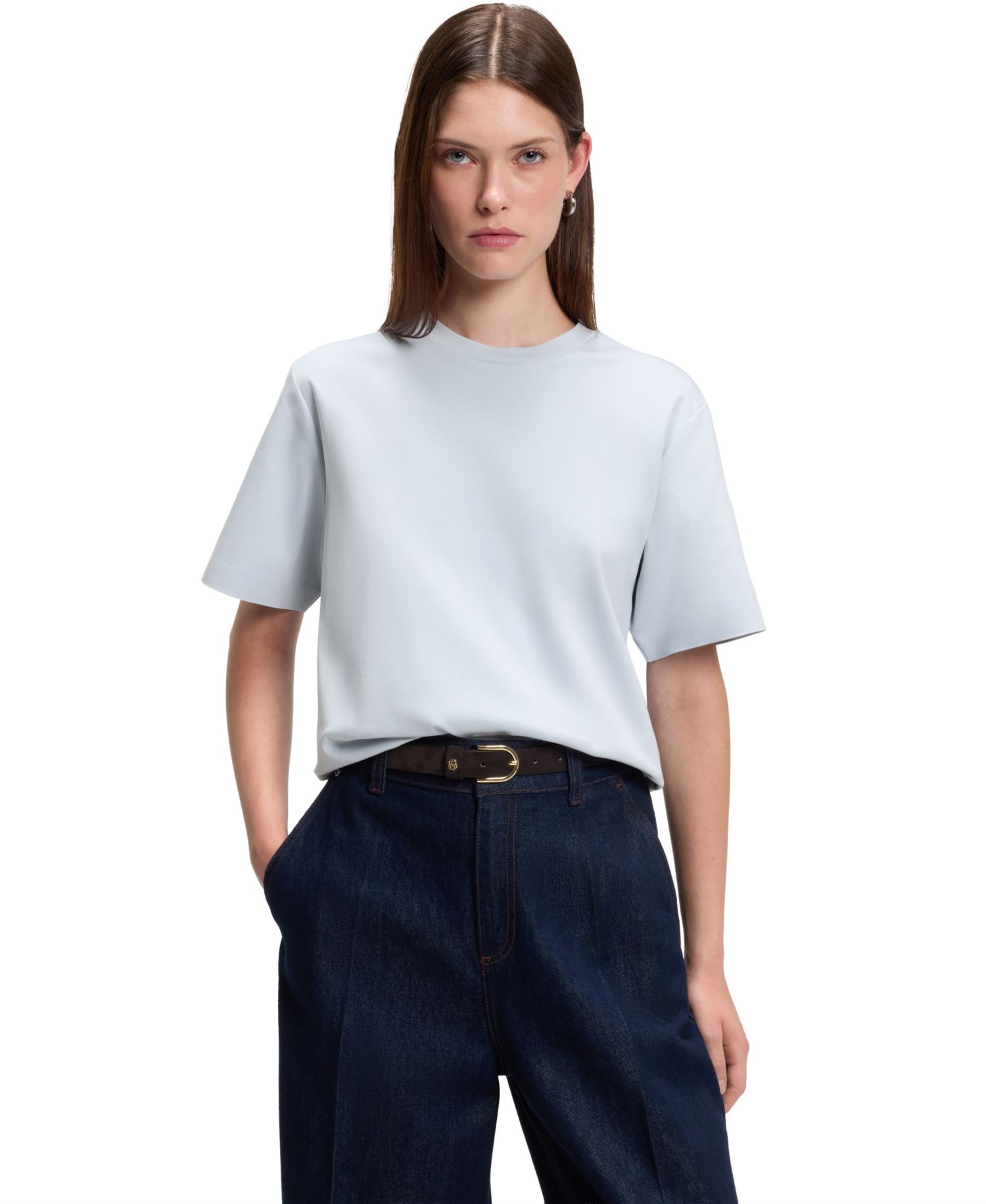BOSS by Women's Mercerized Cotton Relaxed-Fit T-Shirt