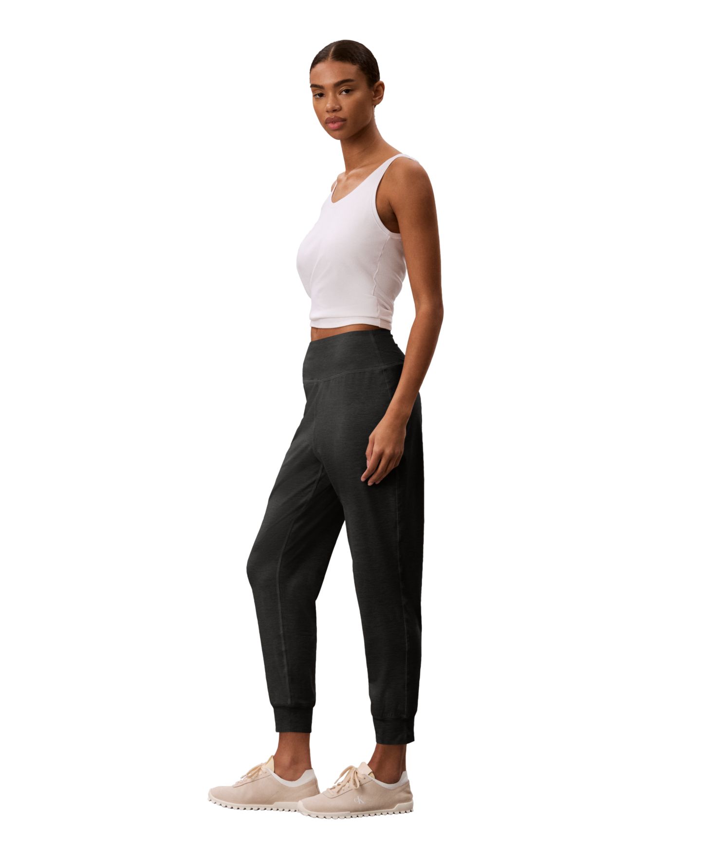 Женские брюки Calvin Klein Performance Soft Melange Pull-On Ankle-Length, цвет: Чёрный — фото 2