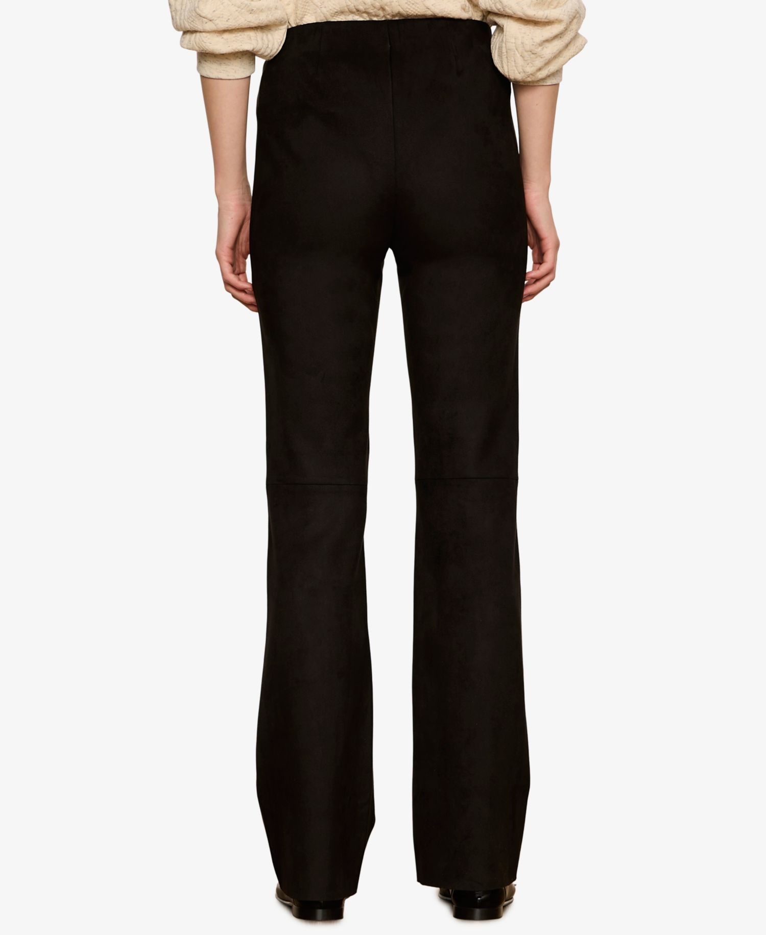 Petite Sashay Faux Suede Flared-Leg Mid-Rise Leggings Pants