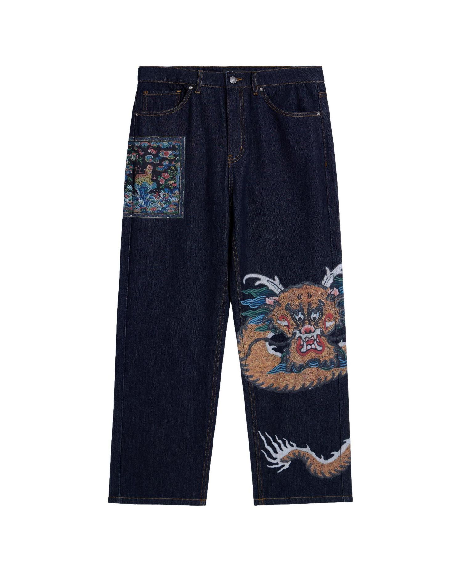Men's Straight-Leg Figurative Embroidery Jeans