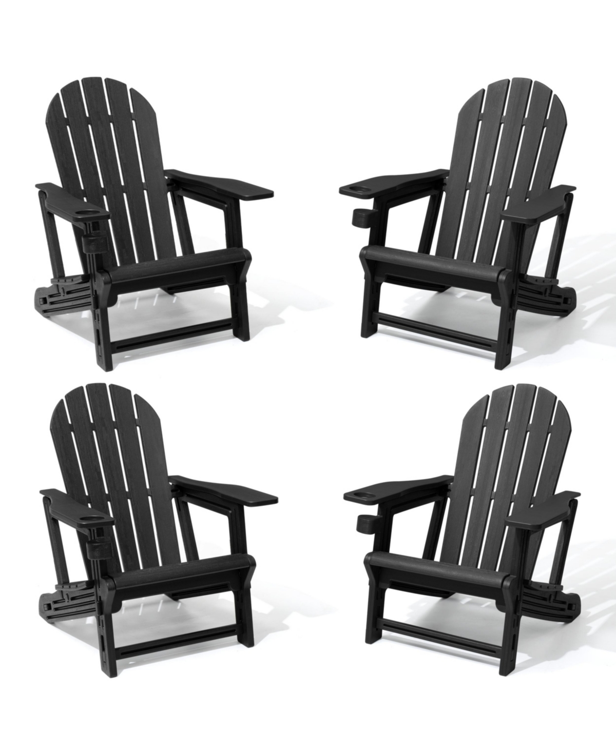 Pellebant Hdpe Adirondack Chair With Cup Holder and Sloped Seat