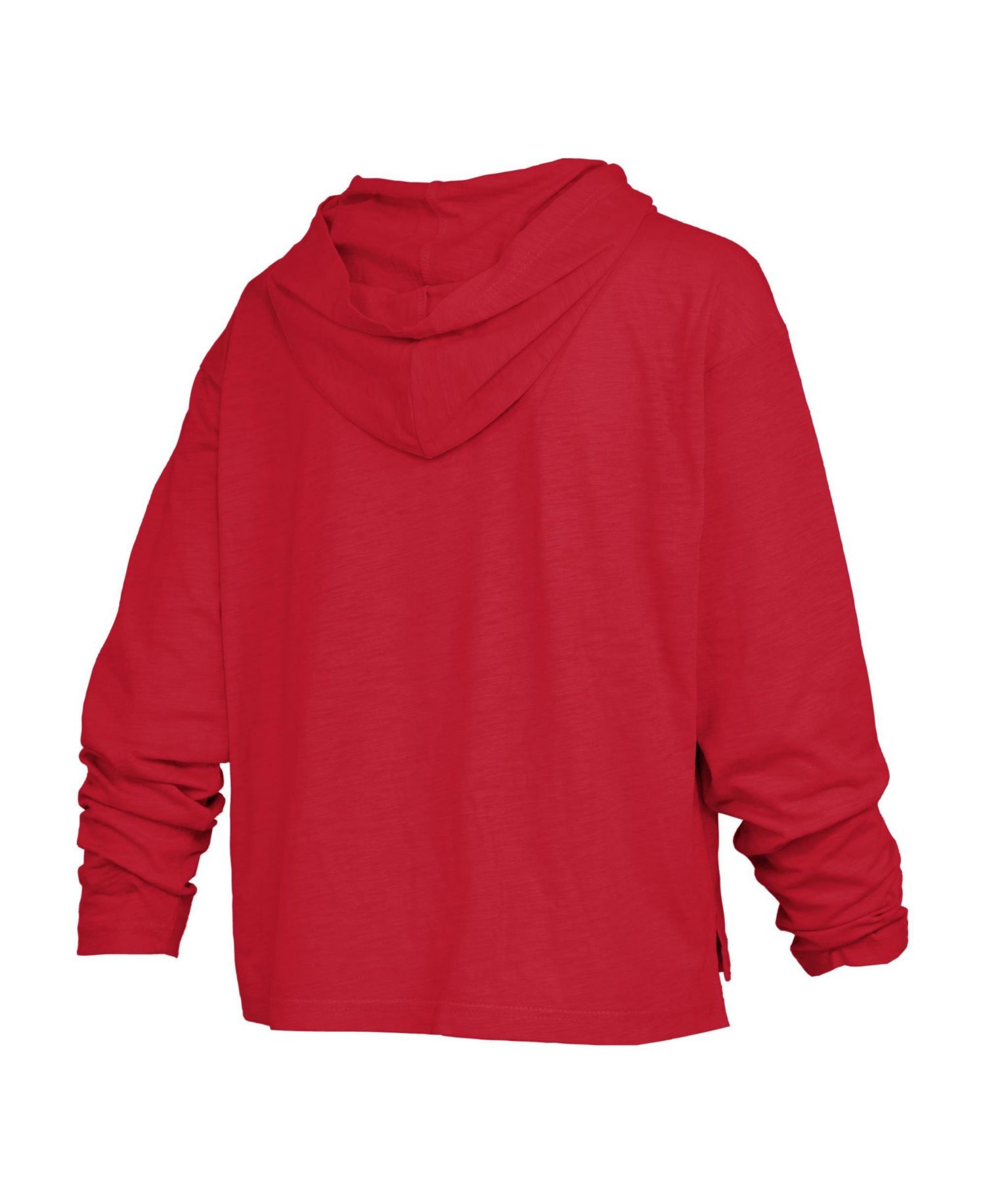 Women's Louisville Cardinals Nelson Arch Over Logo Hooded Long Sleeve Oversized-Fit T-Shirt