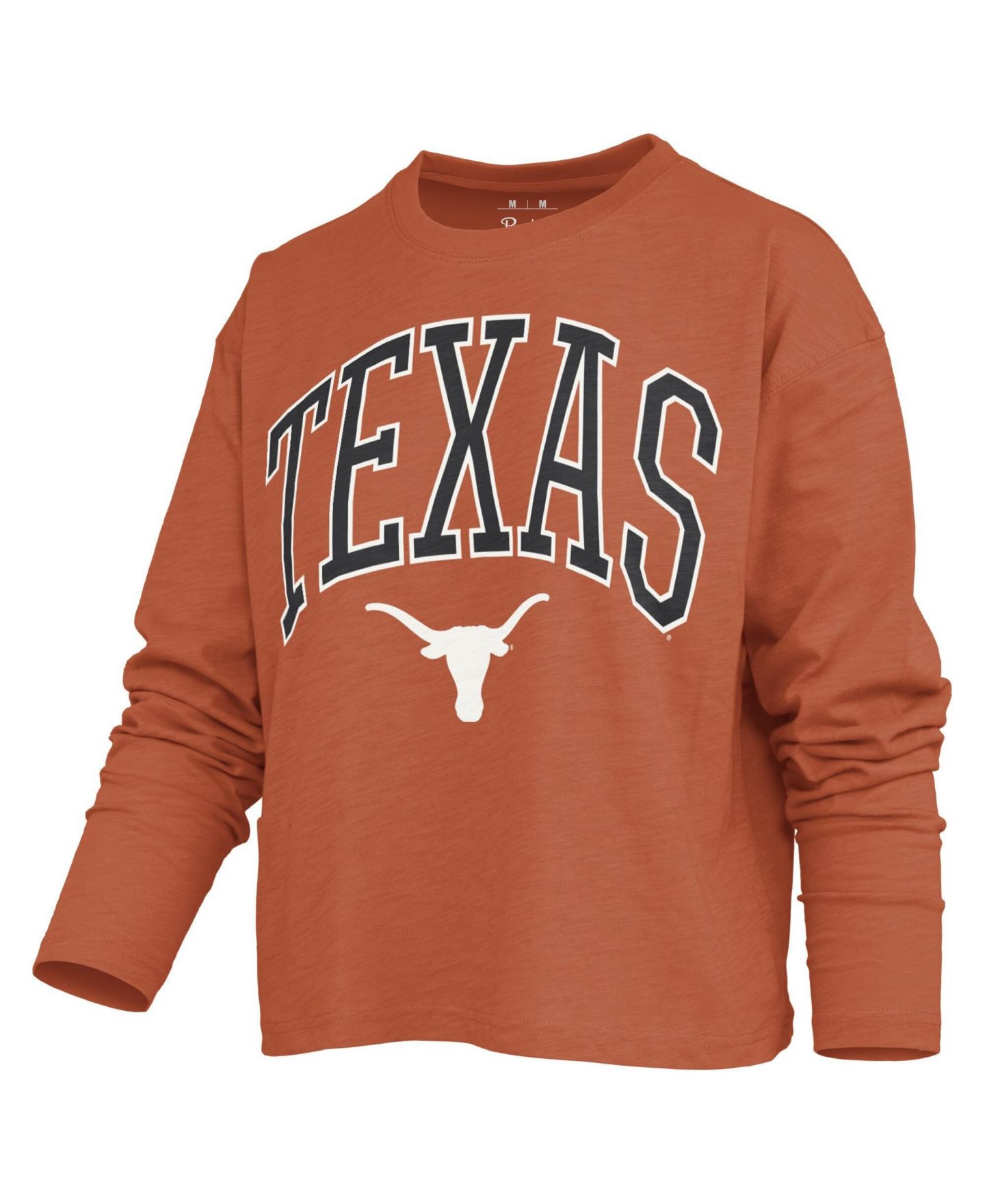 Женская футболка Pressbox Texas Longhorns Motley Boxy Burnout Waist-Length — фото 2