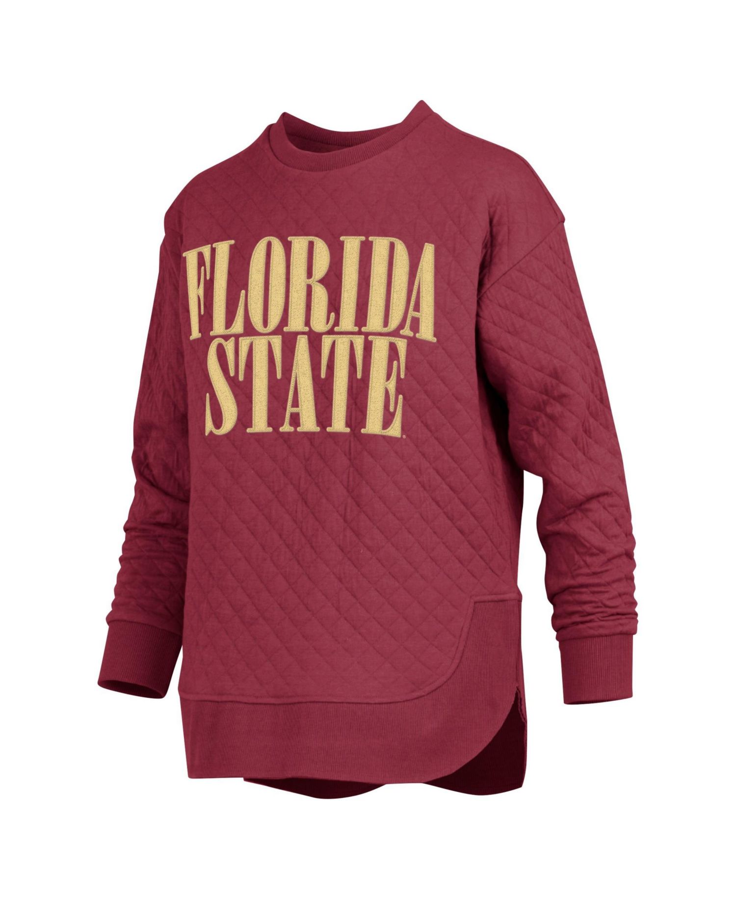 Women's Florida State Seminoles Quilted Oversized-Fit Long-Sleeve Pullover Sweatshirt