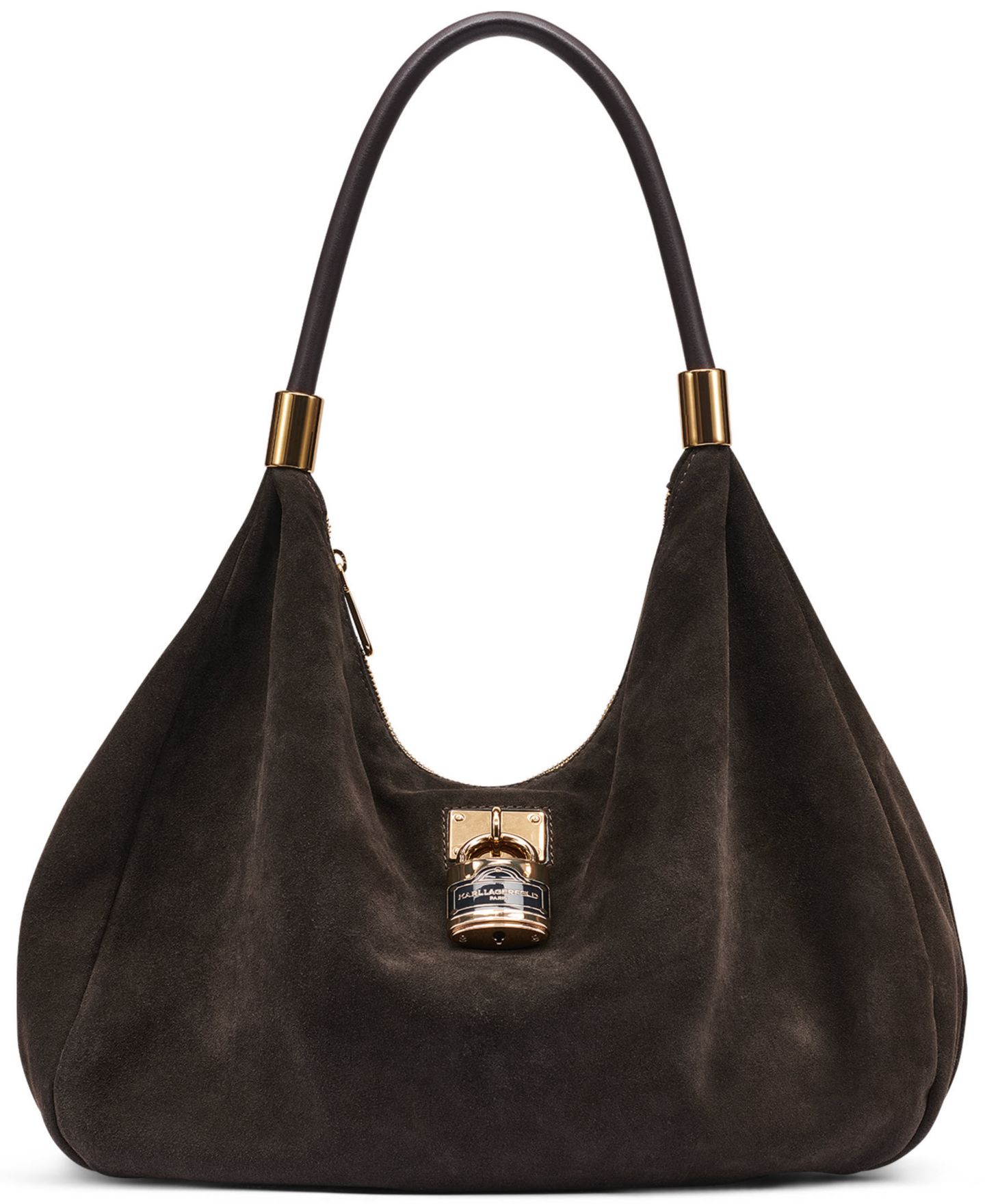 Женская сумка KARL LAGERFELD PARIS Maelynn Suede Large Hobo, цвет: Fudge — фото 1