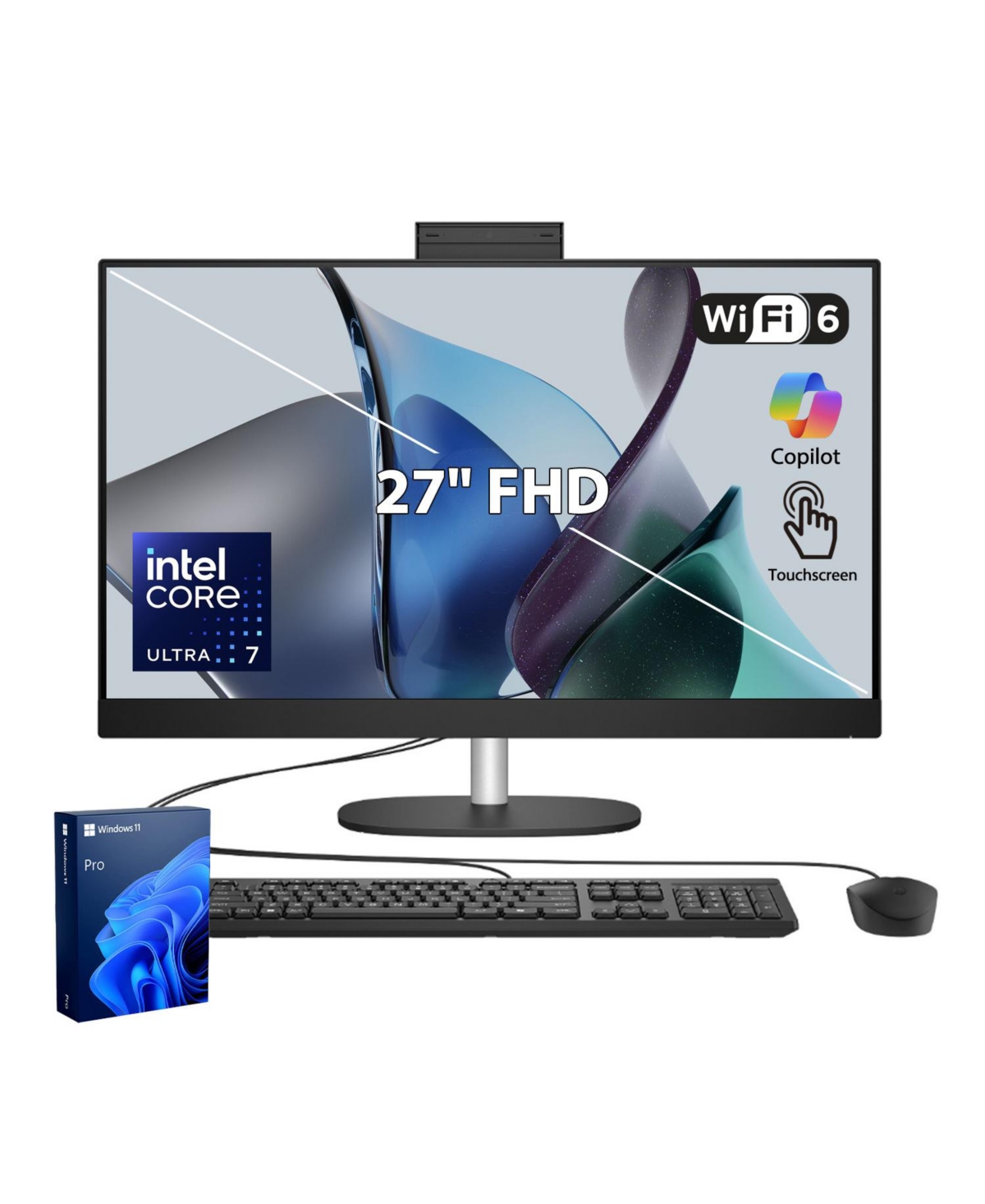 Hp Essential 27-cr2000t 27" Touchscreen All-in-One Desktop with Windows 11 Pro