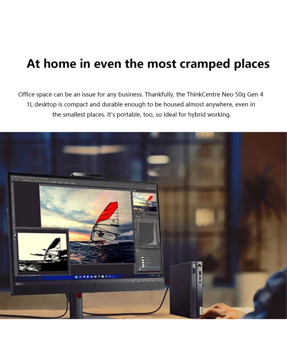 Lenovo ThinkCentre neo 50q Business Mff Desktop, Intel Core i5-13420H, Intel Uhd Graphics, 8GB DDR4, 2TB Ssd, Wi-Fi 6, Win11 Pro