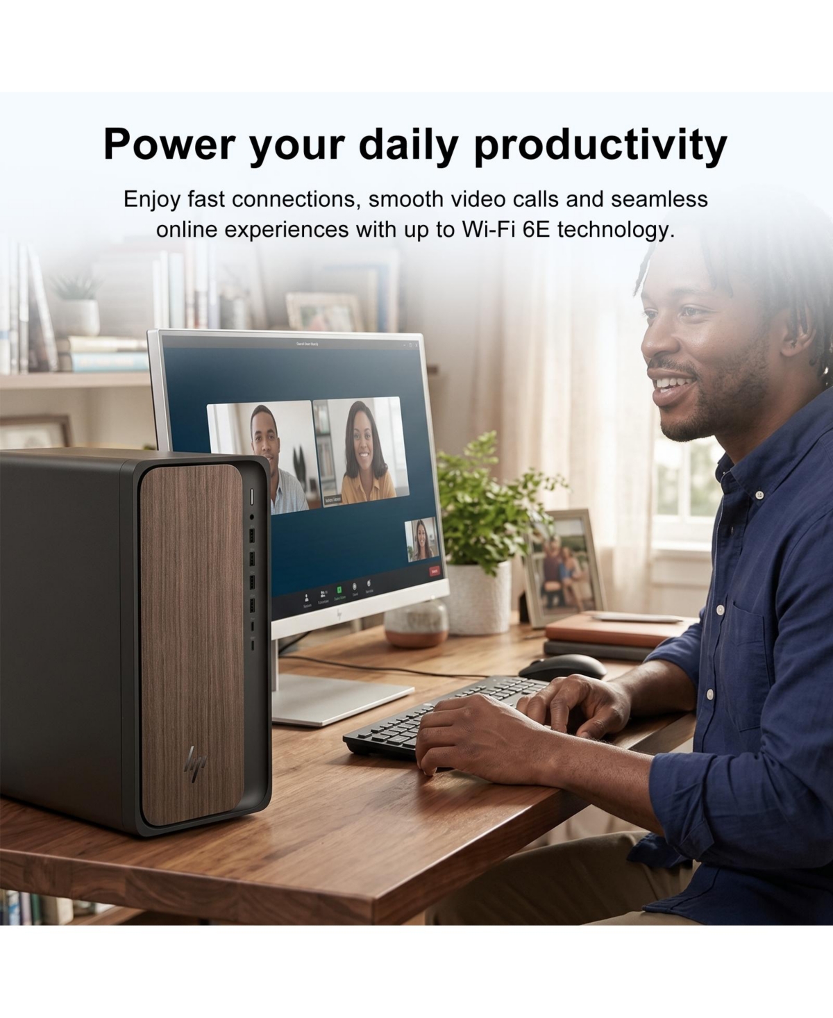 Hp OmniDesk Ai Tower Desktop, Ultra 5 225, Intel Graphics, 16GB DDR5, 512GB Ssd, Wired Keyboard and Mouse, Wi-Fi 6, Win11 Home, Black
