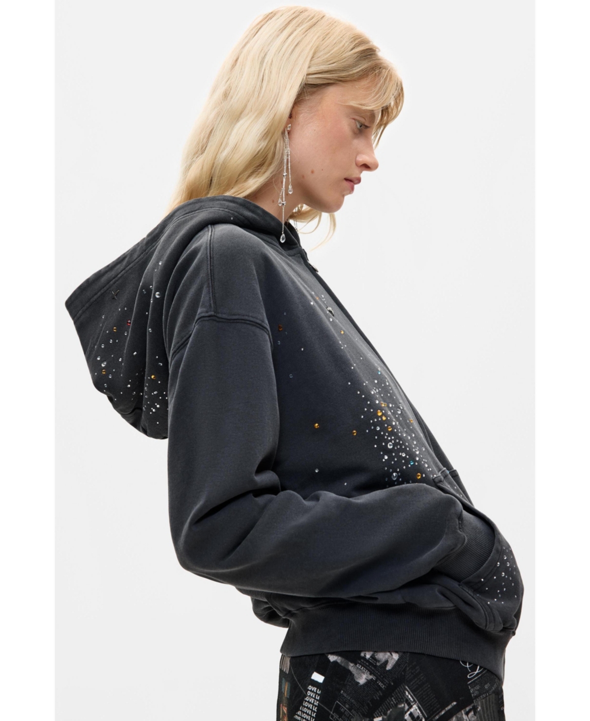 Desigual Women's sparkly zip-up sweatshirt