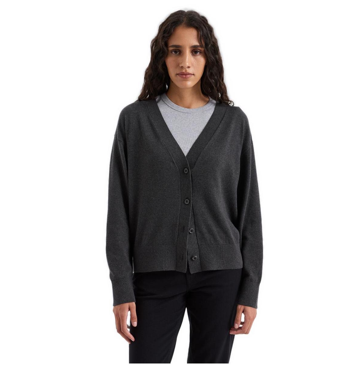 Pact Women's Essential Midweight V-Neck Long-Sleeve Cardigan