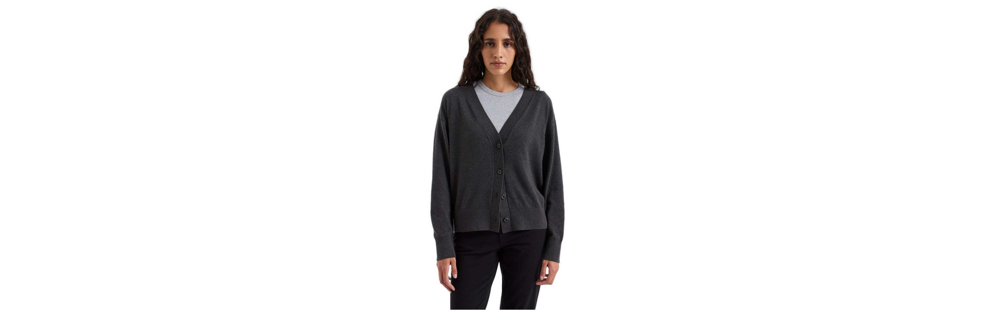 Pact Women's Essential Midweight V-Neck Long-Sleeve Cardigan