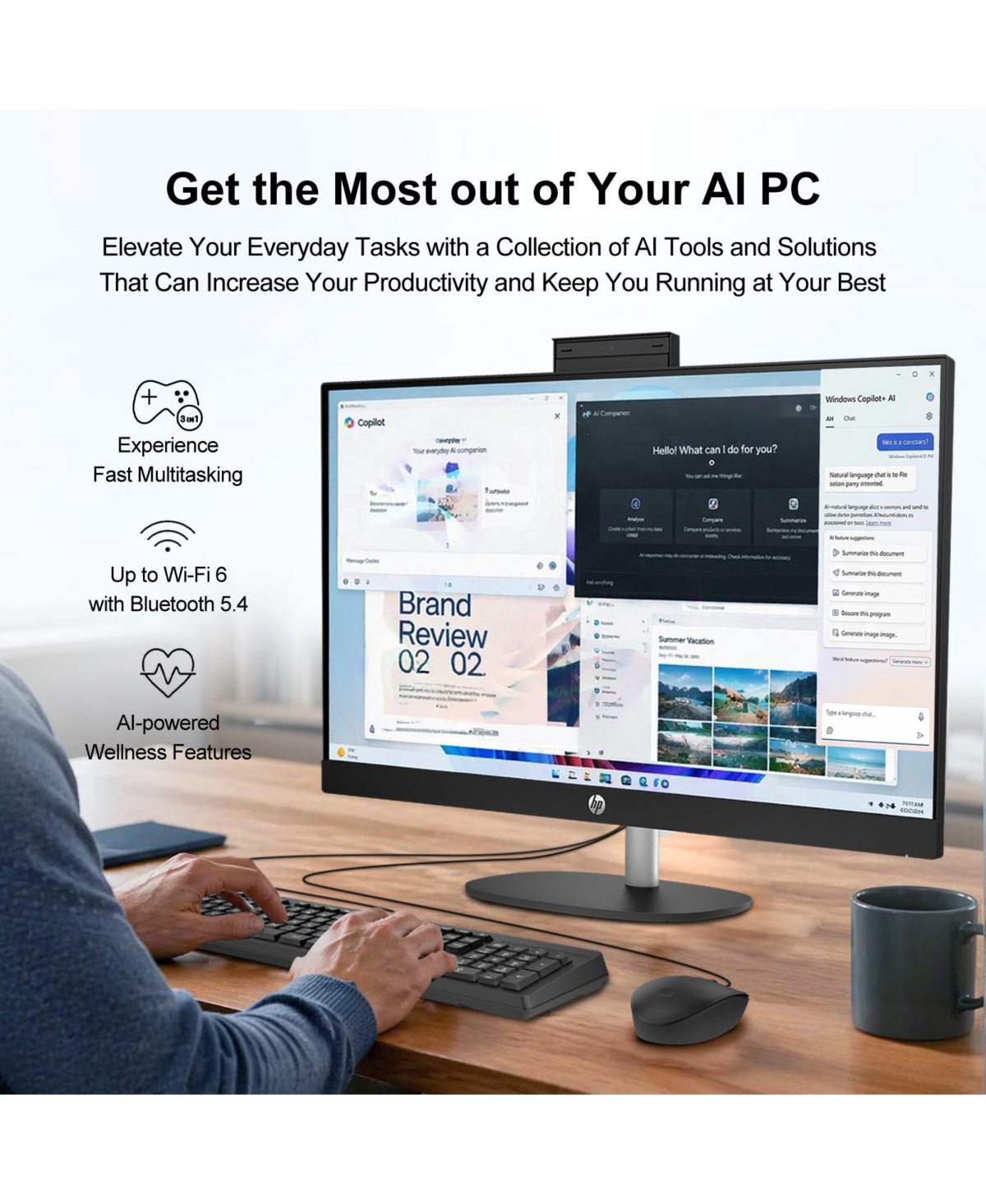 Hp Essential 27-cr2000t 27" Fhd Touchscreen All-in-One with Intel Core Ultra 5 225U, 16GB DDR5, 2TB Ssd
