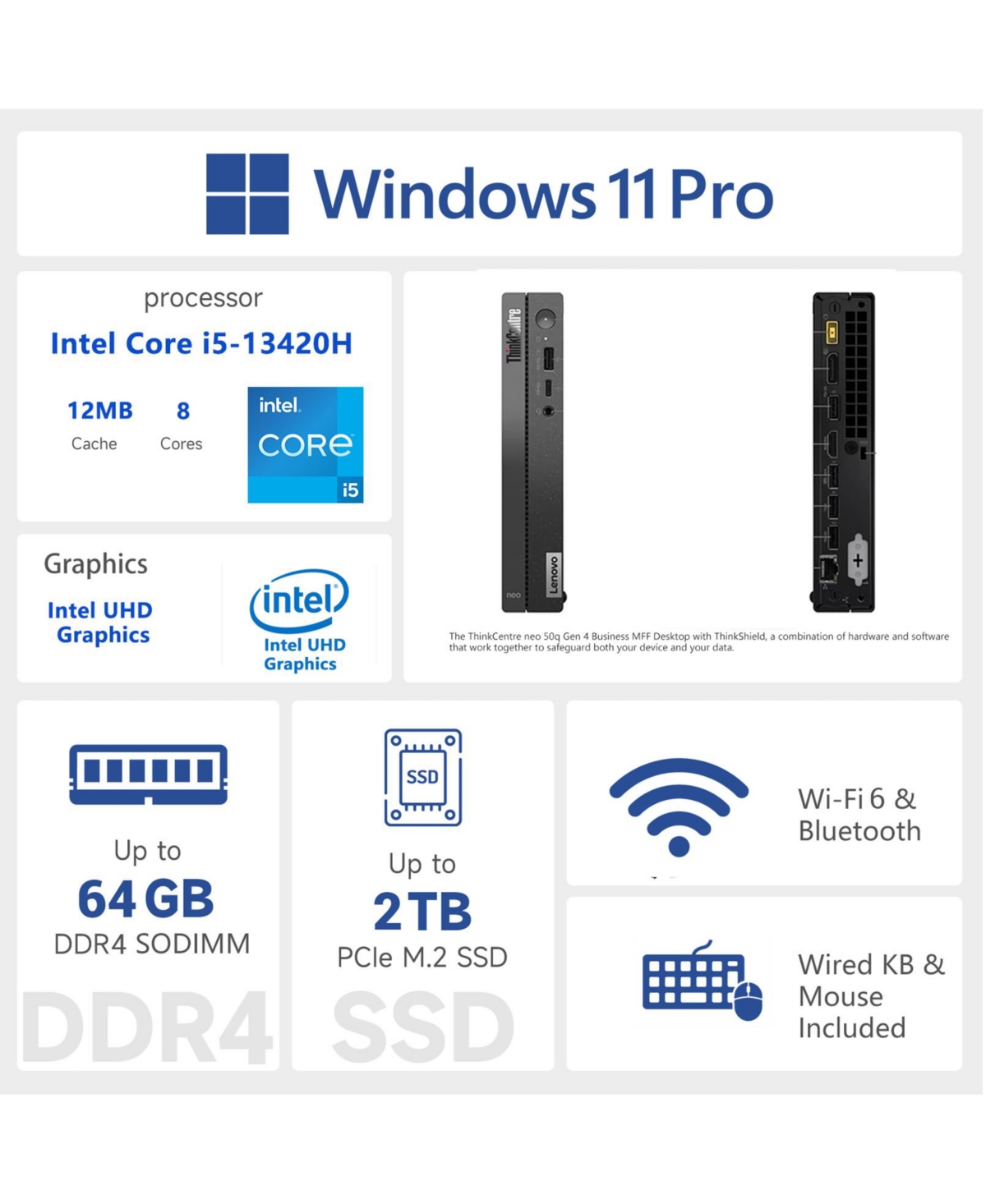 Lenovo ThinkCentre neo 50q Gen 4 Mini Form Factor Desktop Computer