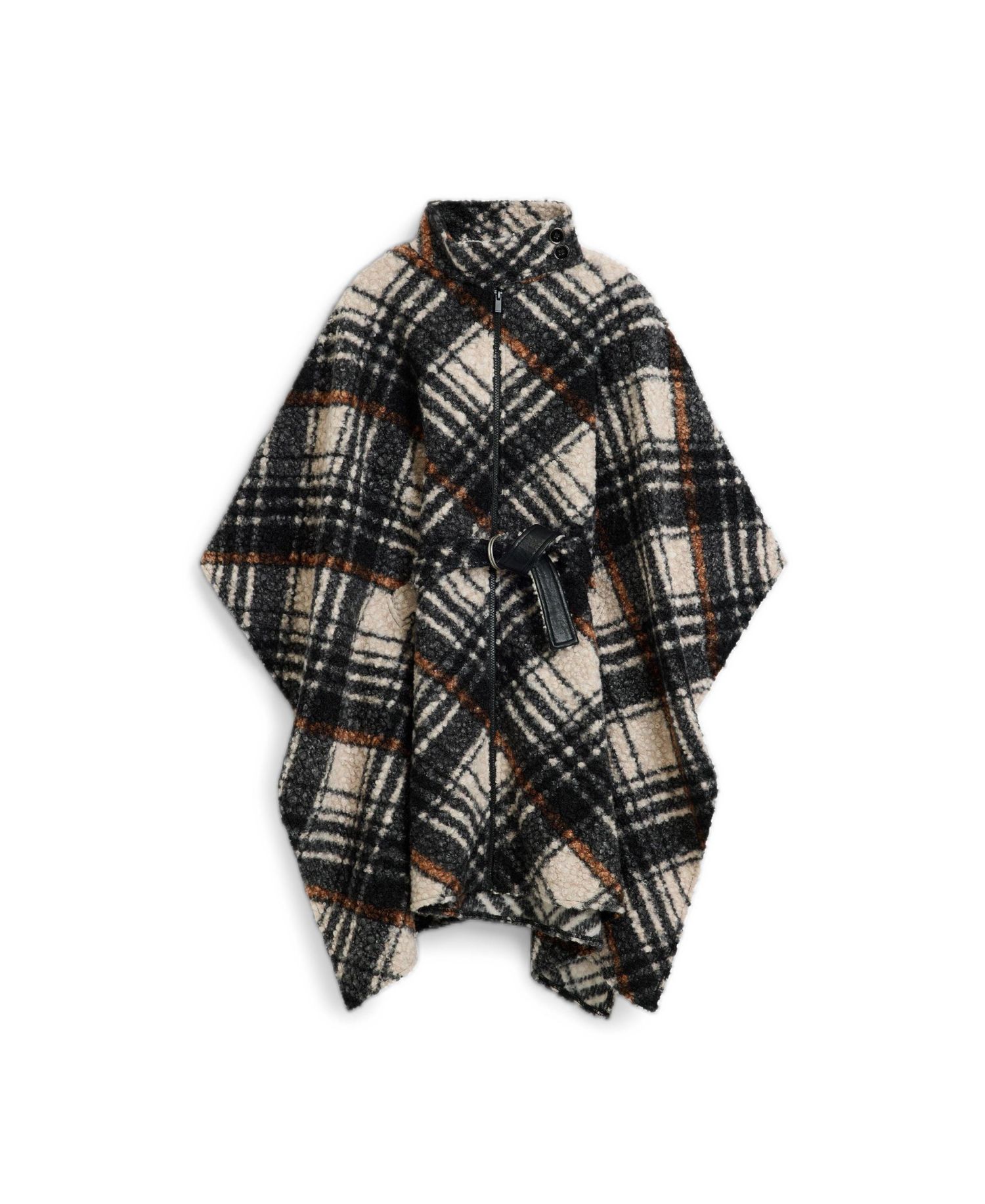 Women's Checkered Poncho