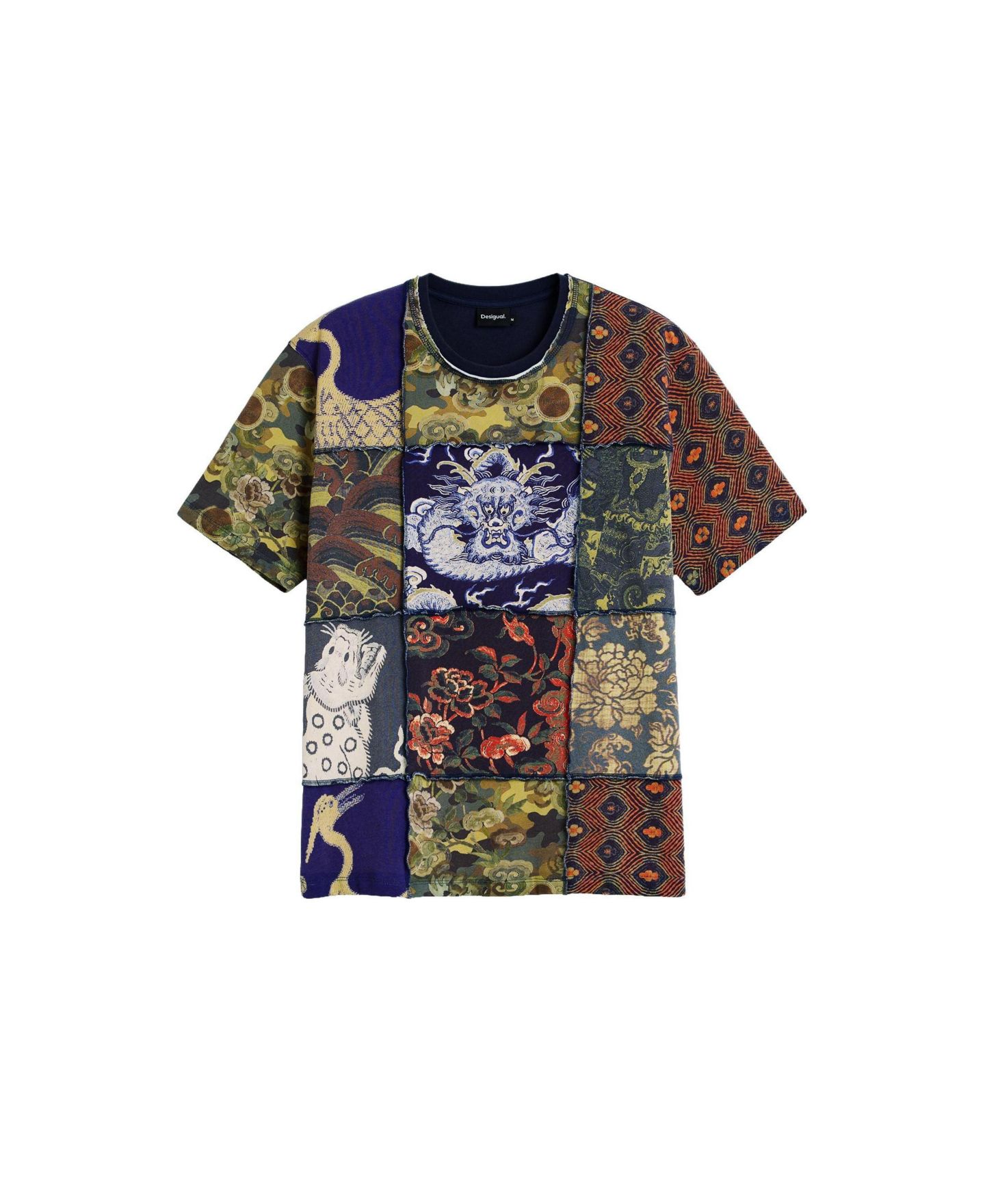 Мужская футболка Desigual Patchwork Print, цвет: Тёмно-синий — фото 5