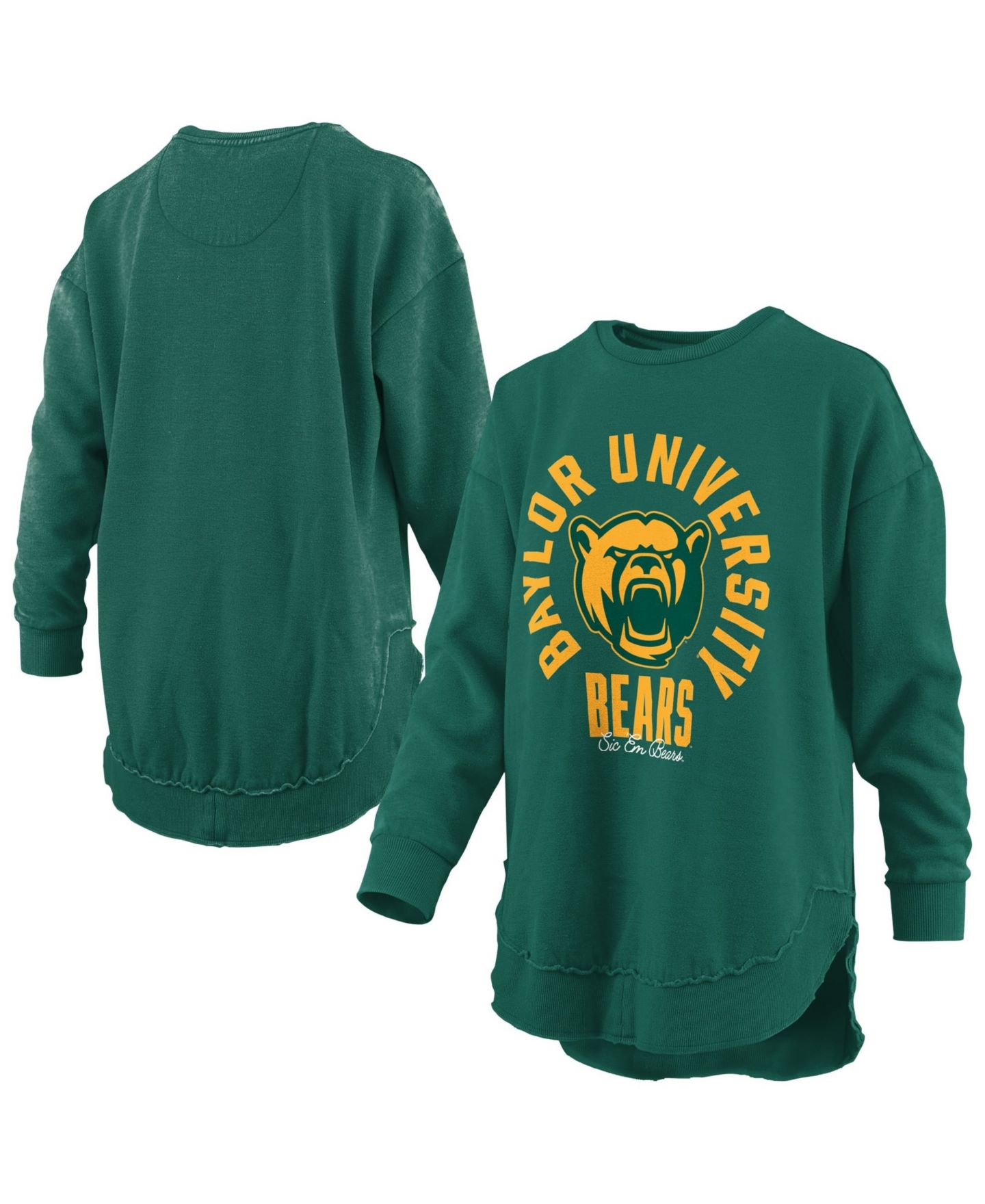 Женская толстовка Pressbox Baylor Bears Blitz Fleece-Lined Graphic Crewneck — фото 1