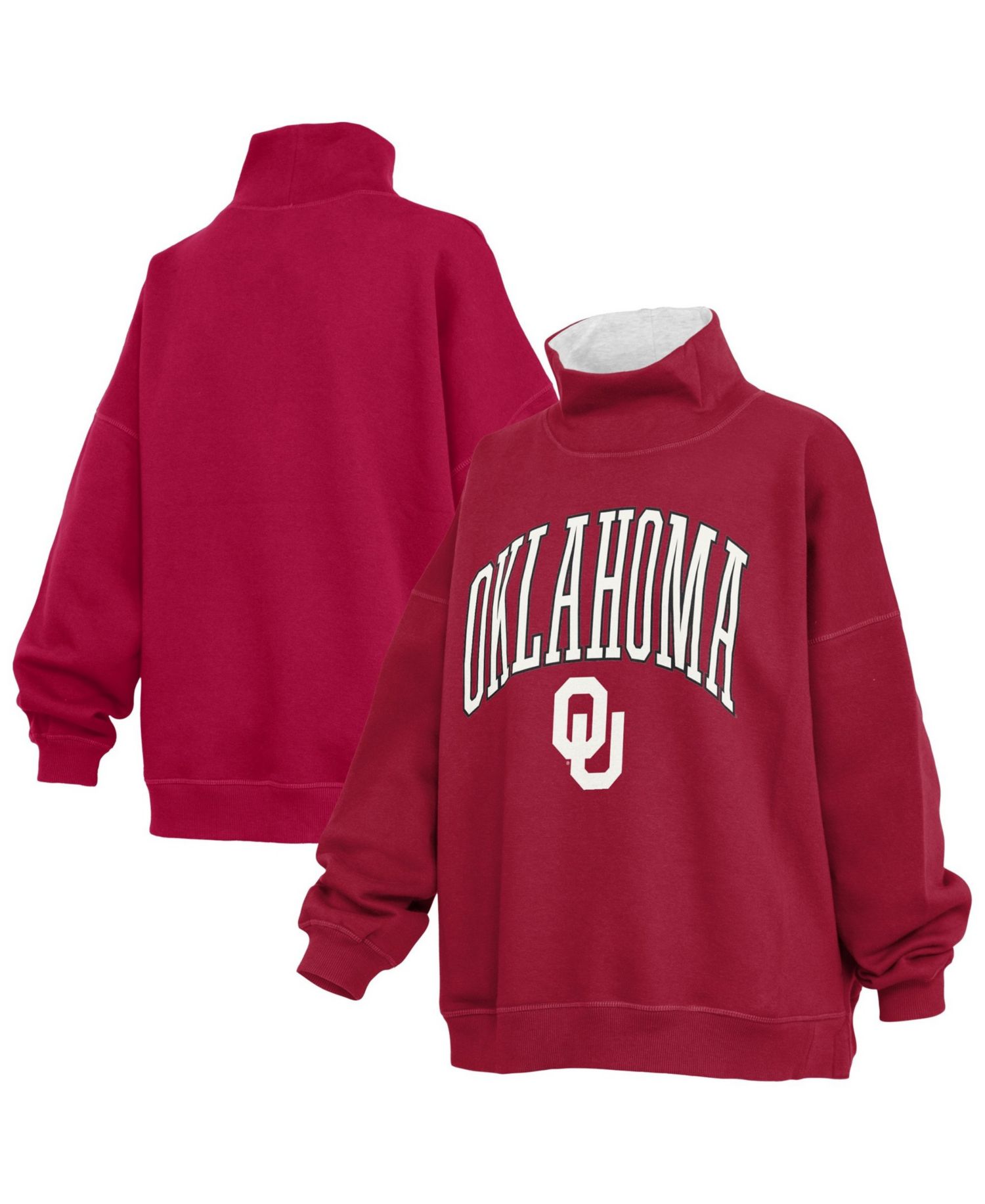 Women's Oklahoma Sooners Oversized Graphic Mock Neck Sweatshirt