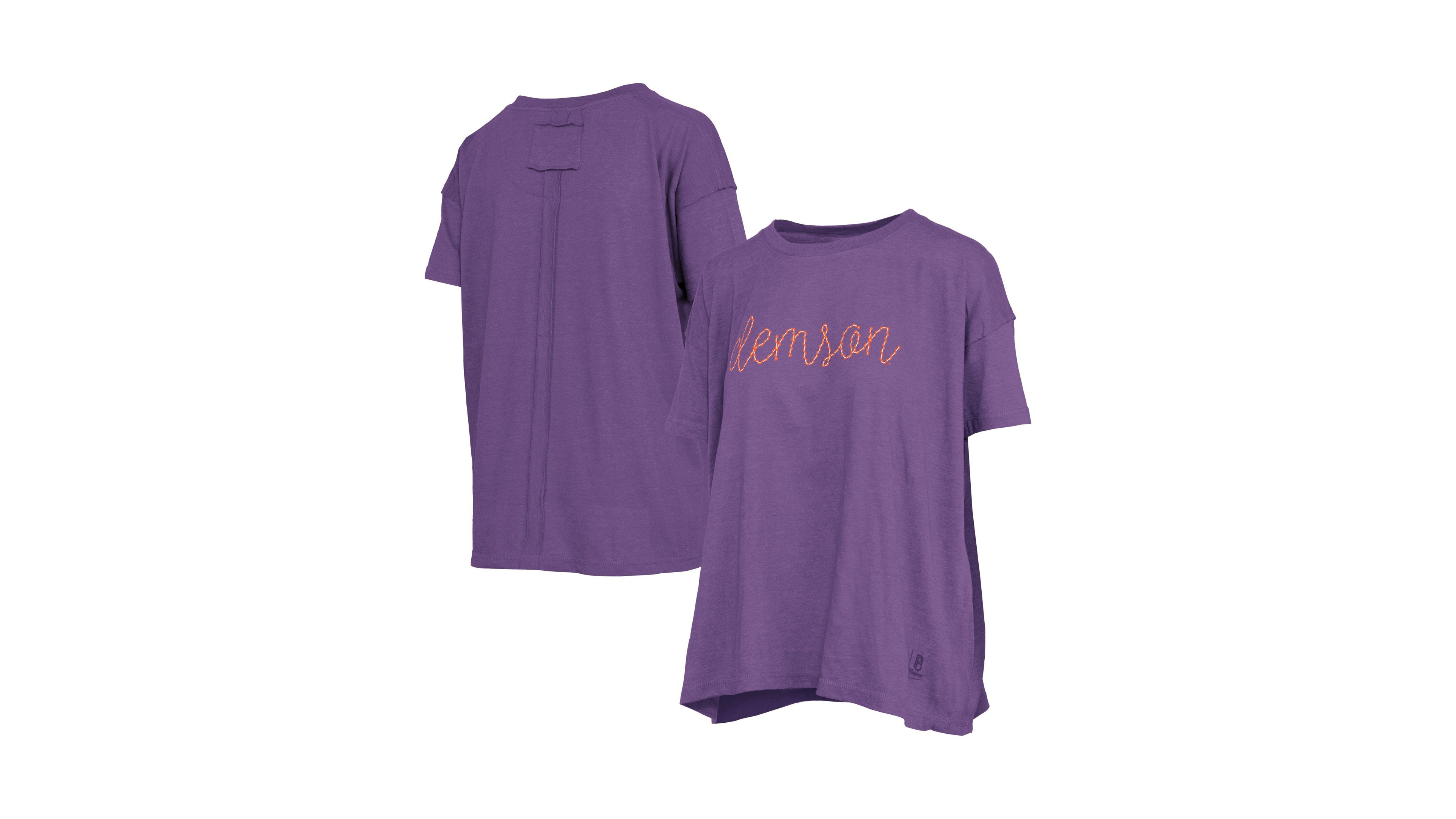 Pressbox Women's Clemson Tigers Oversized Script Wordmark T-Shirt