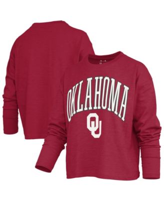 Women's Oklahoma Sooners Motley Boxy Waist-Length Long-Sleeve T-Shirt