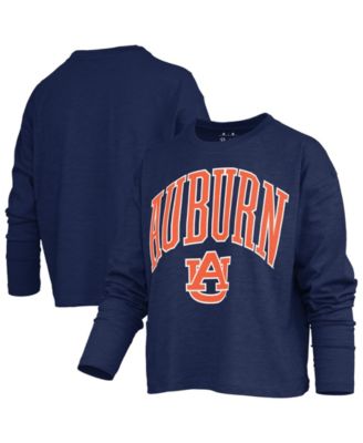 Women's Auburn Tigers Motley Boxy Burnout Long-Sleeve Crewneck T-Shirt