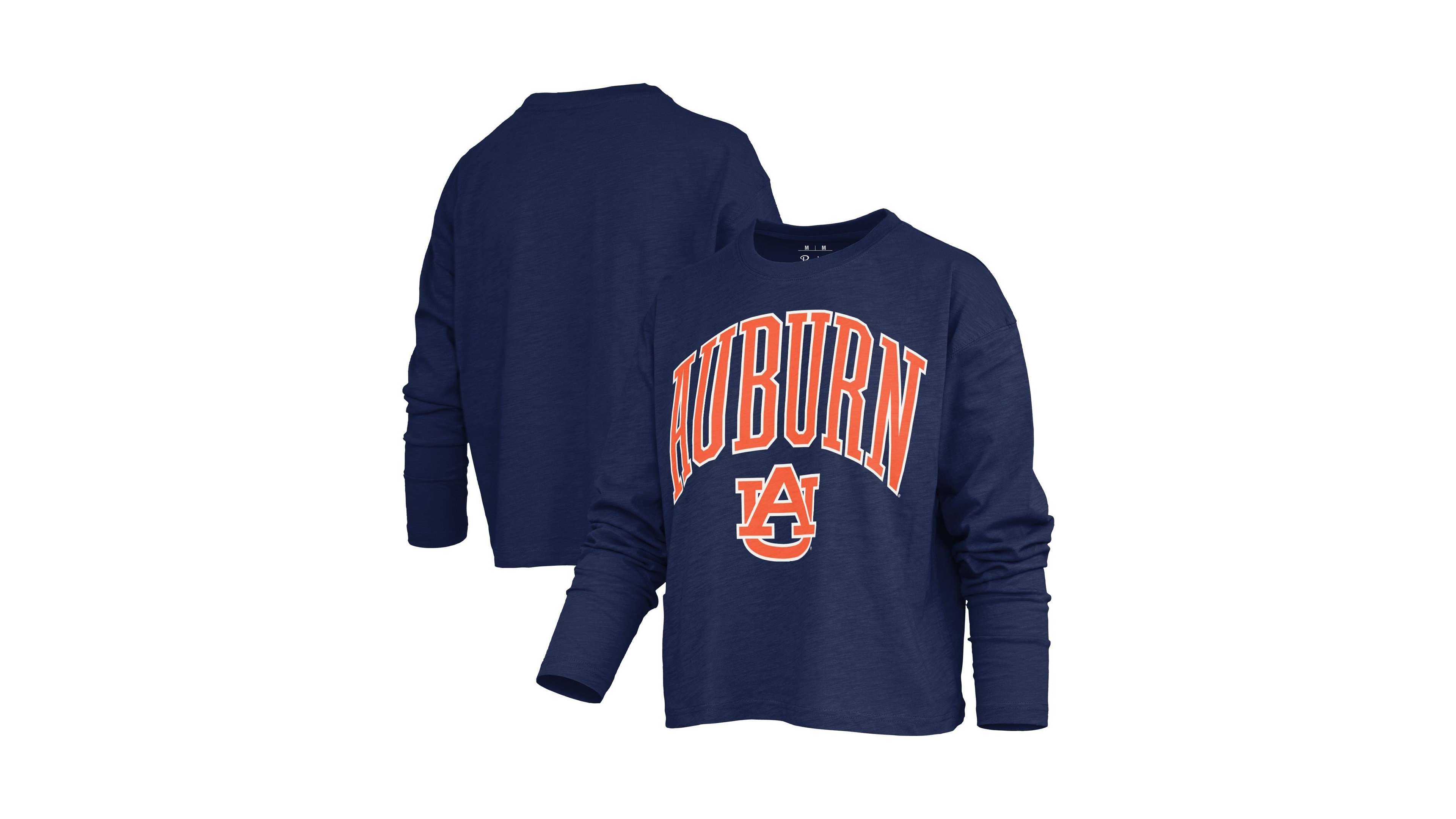 Pressbox Women's Auburn Tigers Motley Boxy Burnout Long-Sleeve Crewneck T-Shirt