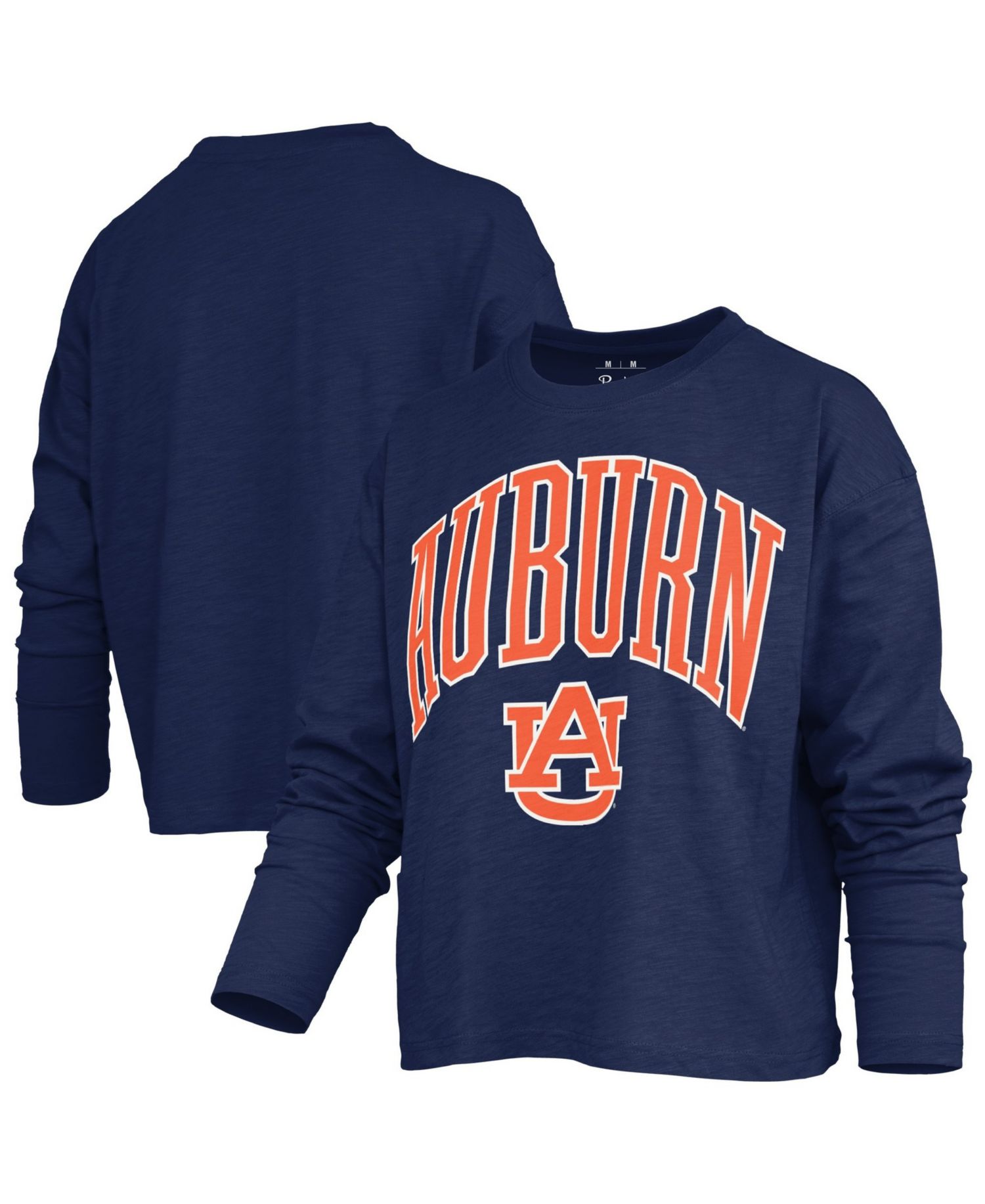 Women's Auburn Tigers Motley Boxy Burnout Long-Sleeve Crewneck T-Shirt