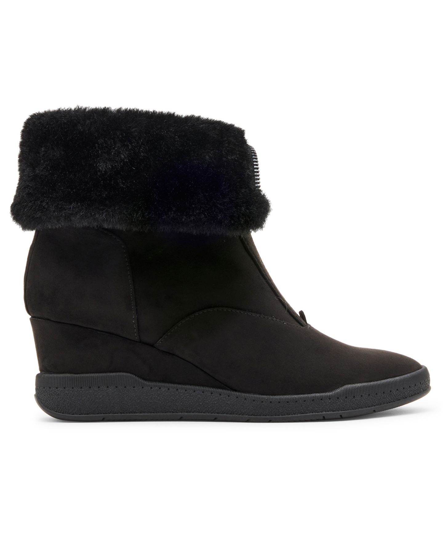 Женские ботинки Anne Klein Manor Front Zip Wedge Booties, цвет: Чёрный — фото 2