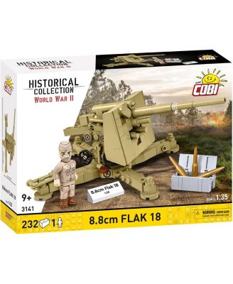 Historical Collection WWII 8.8 cm Flak 18 (DAK) Cannon 232-Piece Building Set, Ages 9+