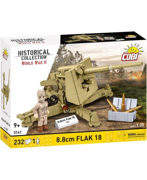 Детский конструктор COBI Historical Collection Wwii 8.8 cm Flak 18 (DAK) Cannon 232-Piece Building Set, Ages 9+