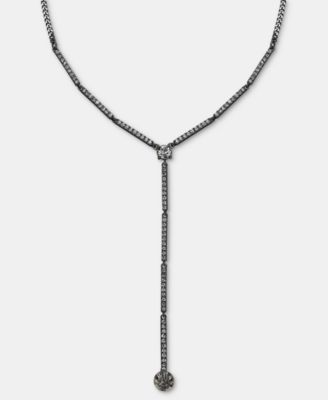 Adjustable Crystal Gunmetal Y-Neck Necklace