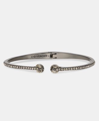 Women's Glass Crystal/Gunmetal-Tone Open Pave Cuff Bracelet