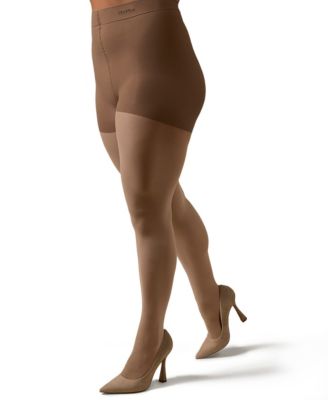 Plus Size Microfiber Opaque Curvy Control Top Tights