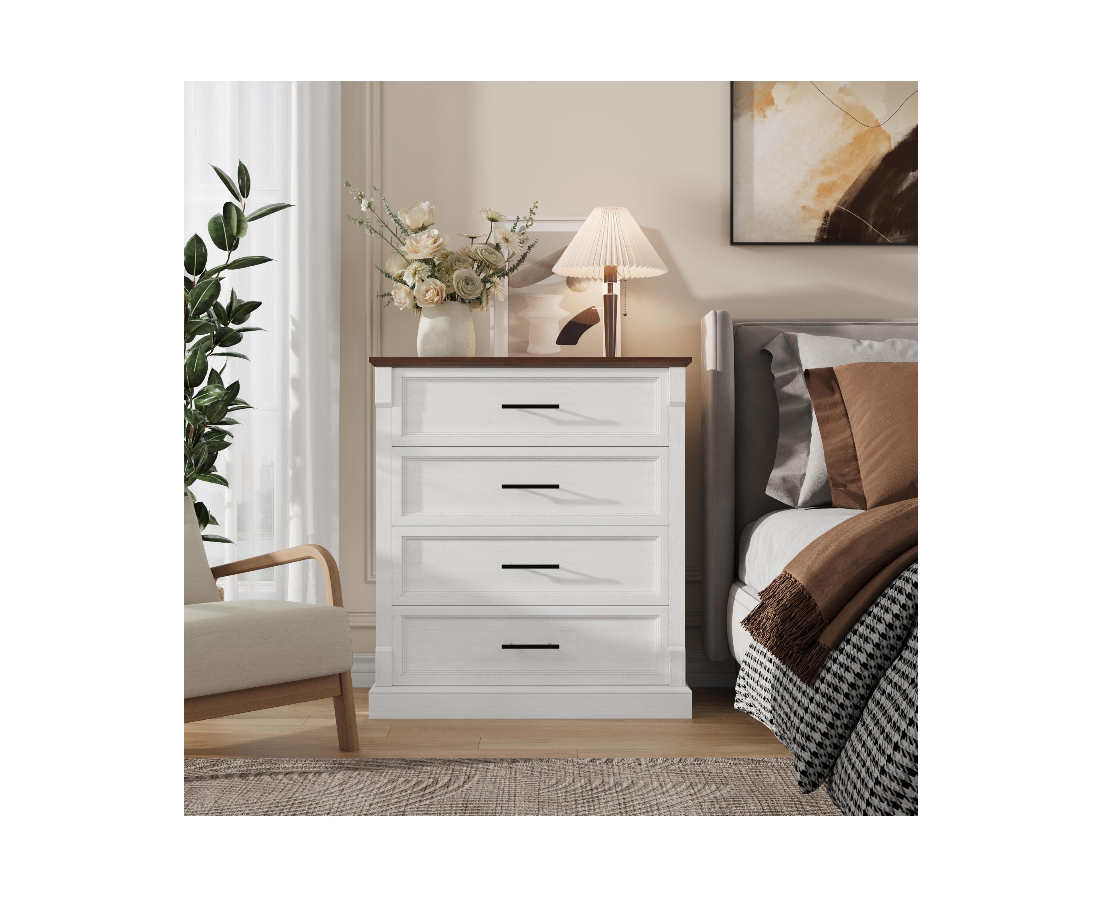 gaomon 4 Drawer Dresser for Bedroom, Wooden Chest of Drawers for Closet with Top, for Living Room, Hallway