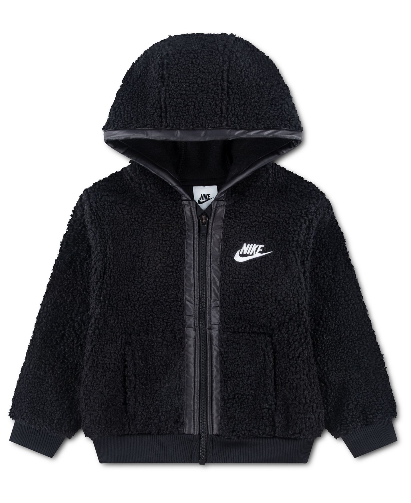 Детское худи Nike Lifestyle Essentials High-Pile Fleece Full-Zip, цвет: Чёрный — фото 1