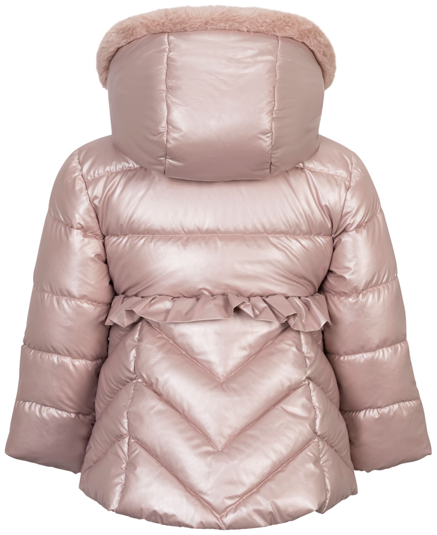 Пальто S Rothschild & CO Metallic Fit & Flare Hooded Coat для девочек-малышей, цвет: Розовый — фото 2