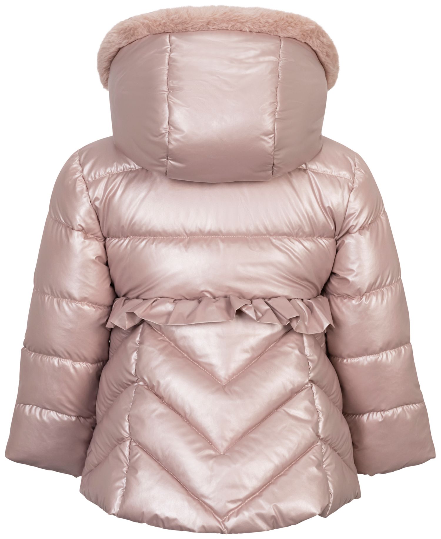 Baby Girls' Metallic Fit & Flare Hooded Coat