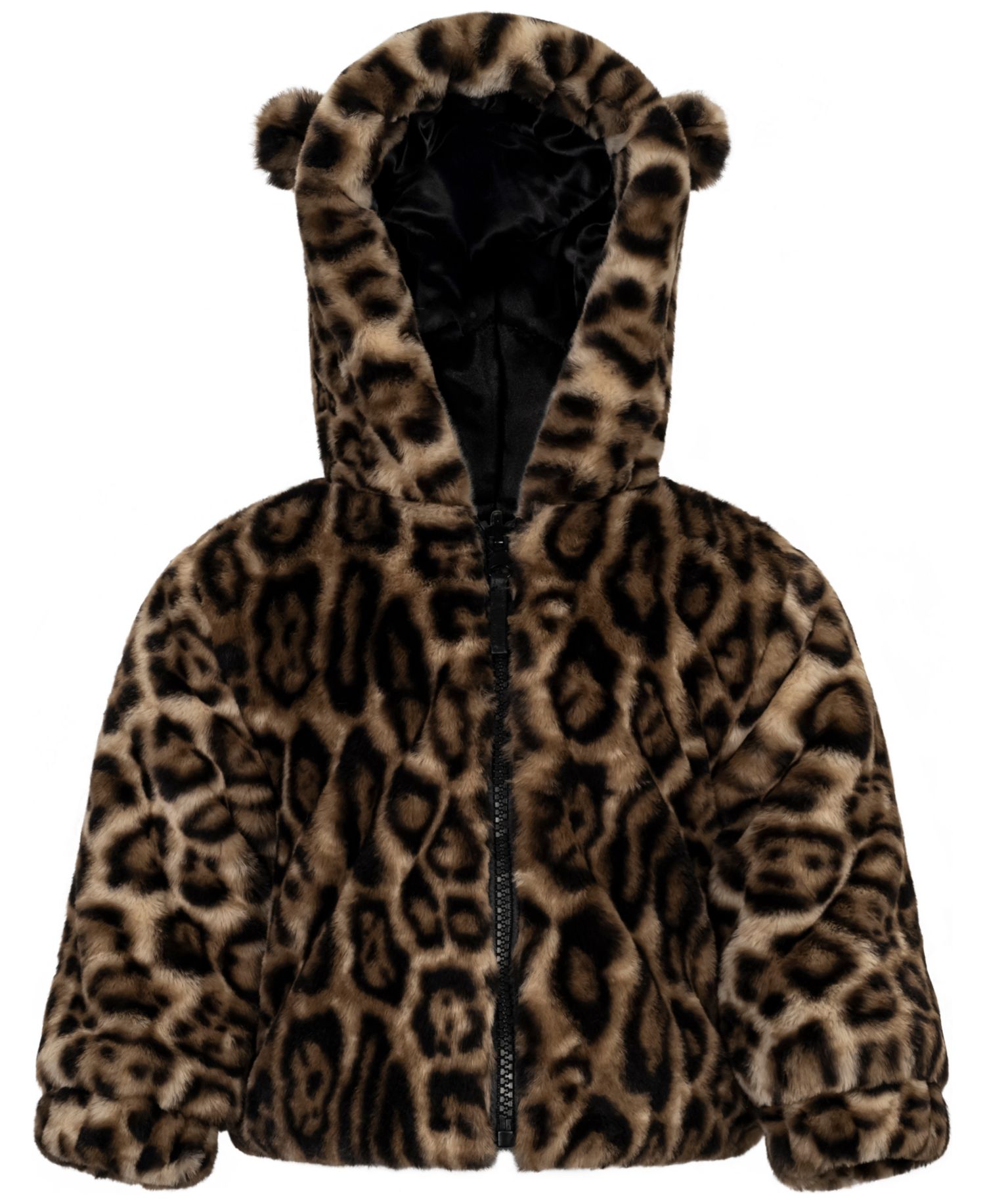 Baby Girls' Reversible Faux Fur Hooded Jacket