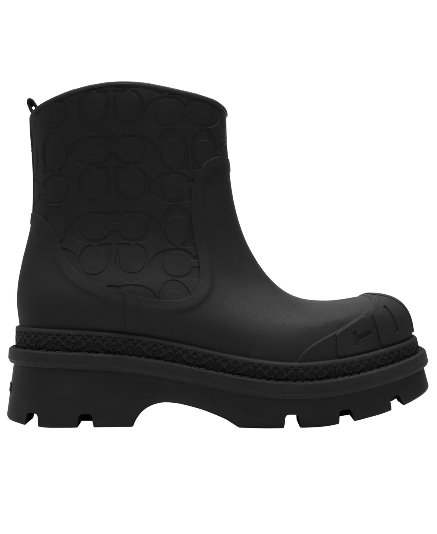 Женские ботинки COACH Signature Pull-On Rain Booties, цвет: Чёрный — фото 2