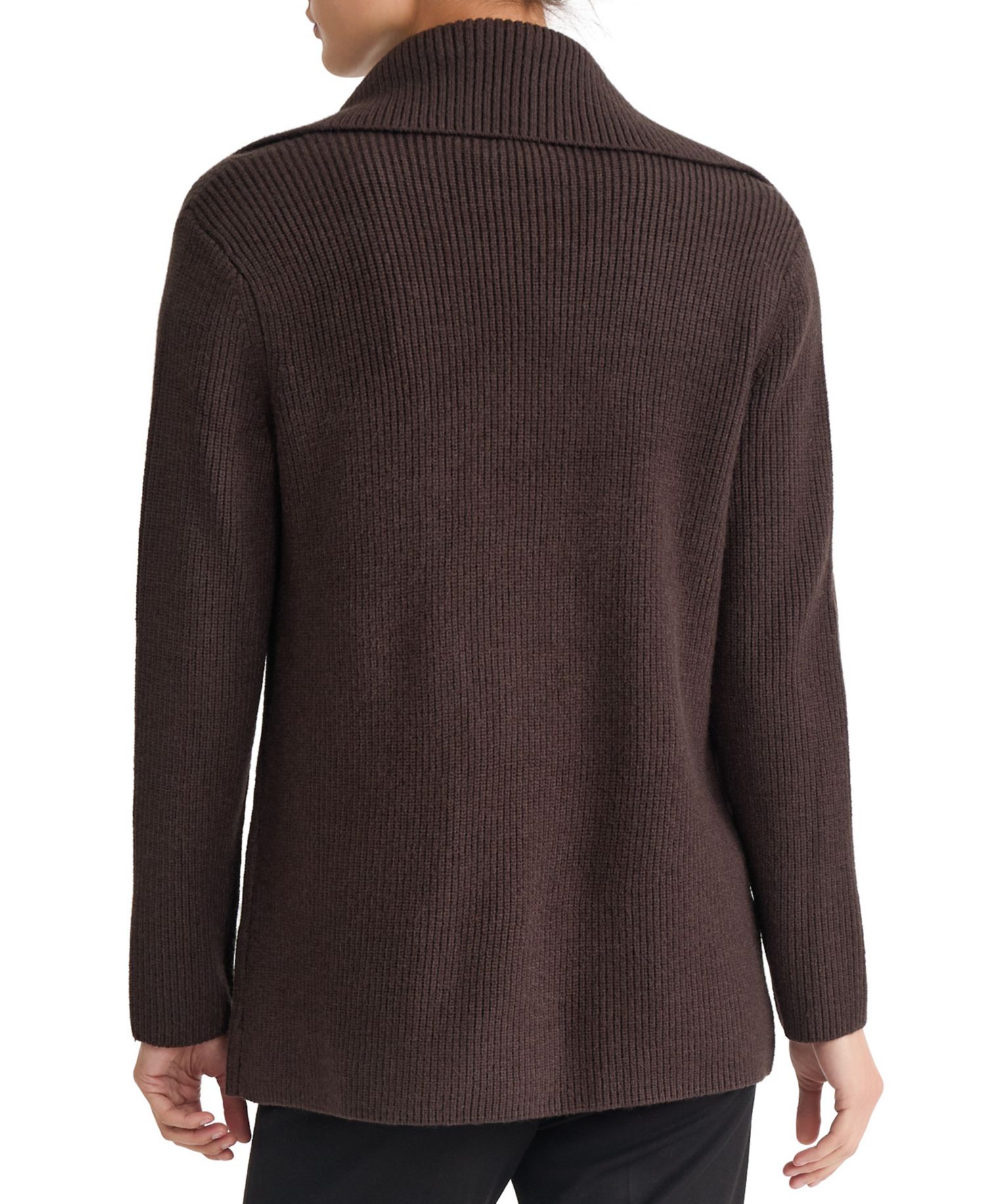 Plus Size Collared Toggle-Front Long-Sleeve Blouse
